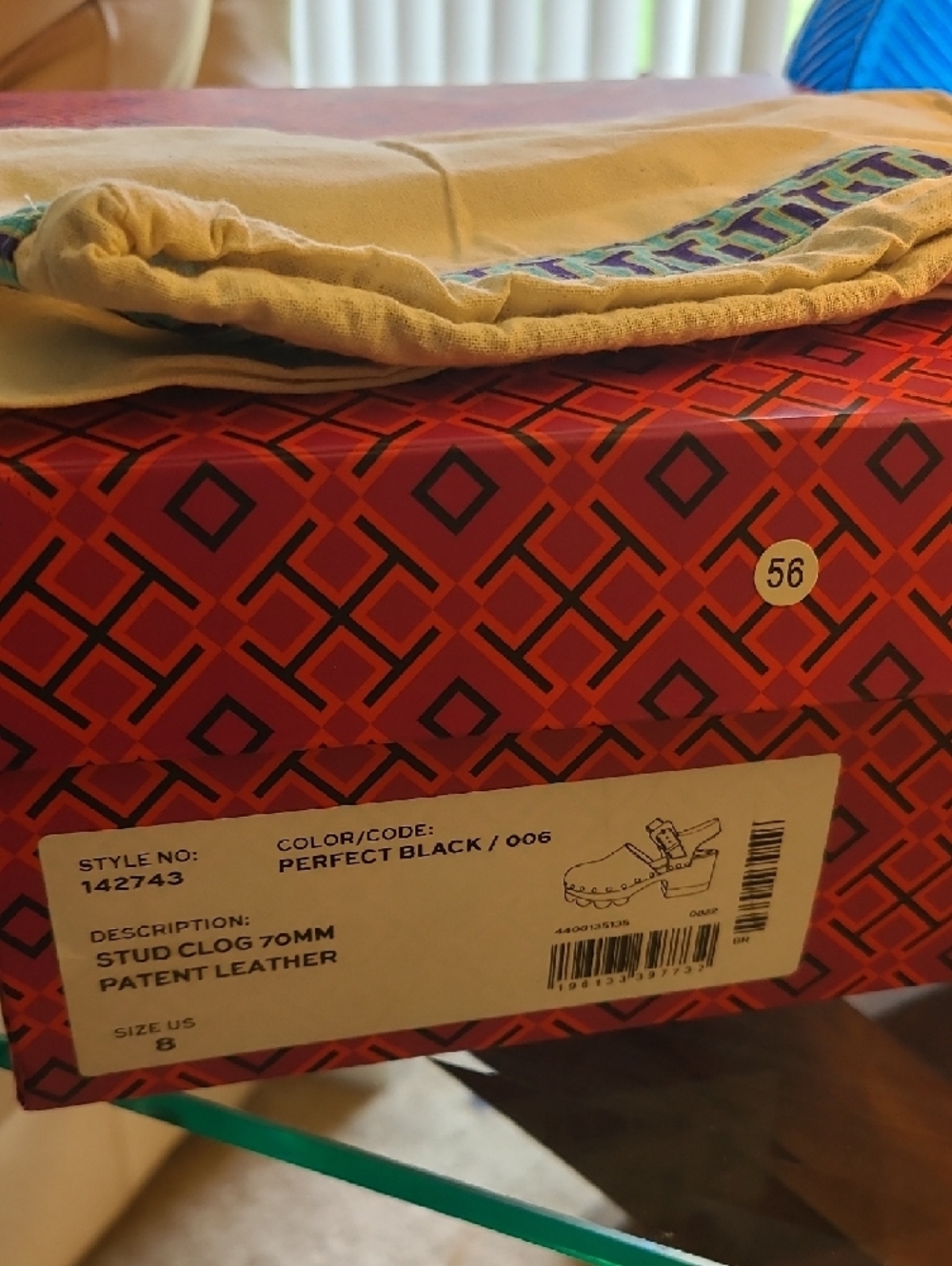 Tory Burch Black Patent Mary Jane Clogs w/Gold Stud - Picture 6 of 7